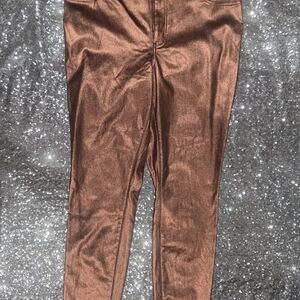 YMI Metallic Copper Skinny Pants